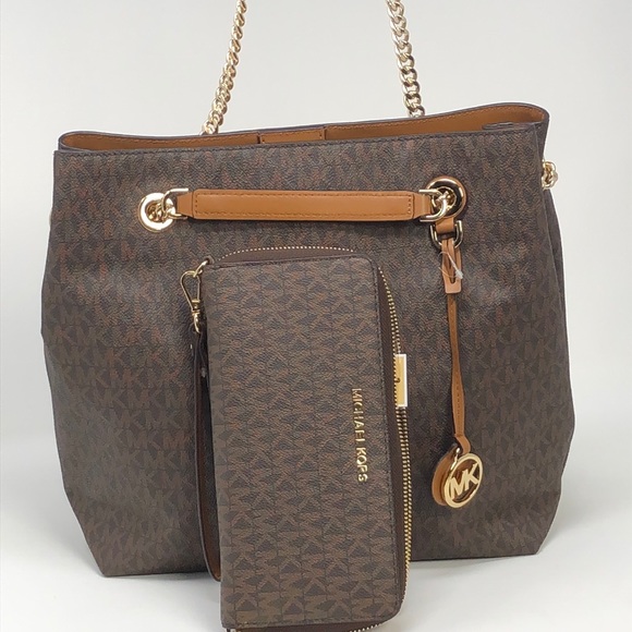 Nwt Michael  Kors Bundle Jet Set chain + wallet - Picture 5 of 6